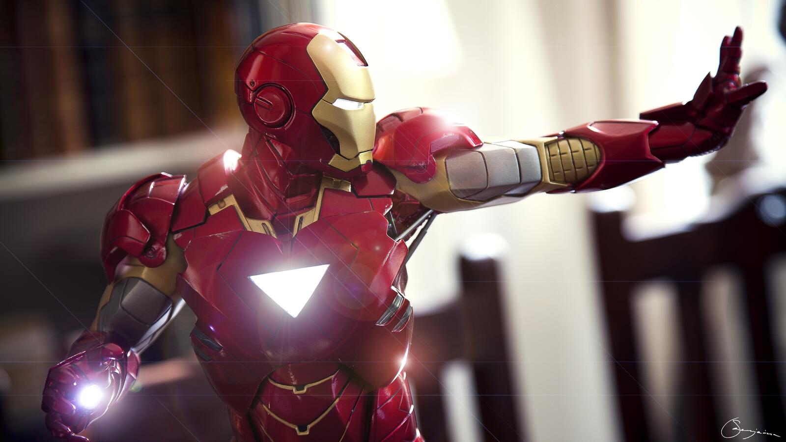 Wallpapers Iron Man superhero lights on the desktop