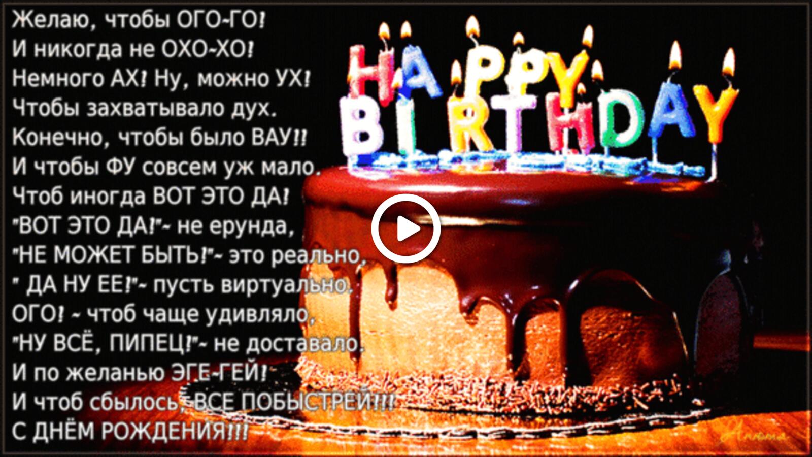 Открытка на тему с днем рождения мужчине торт еда бесплатно