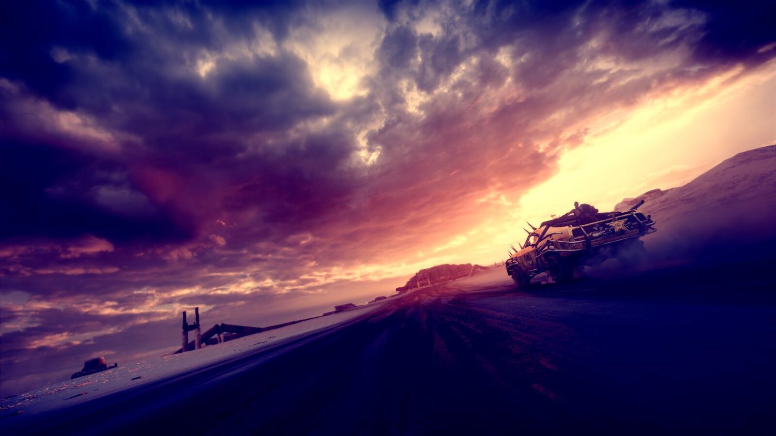 Wallpapers mad Max sunset clouds on the desktop