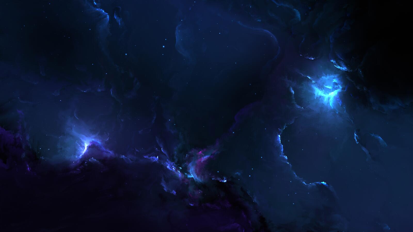 Wallpapers blue nebula gas cloud stars on the desktop