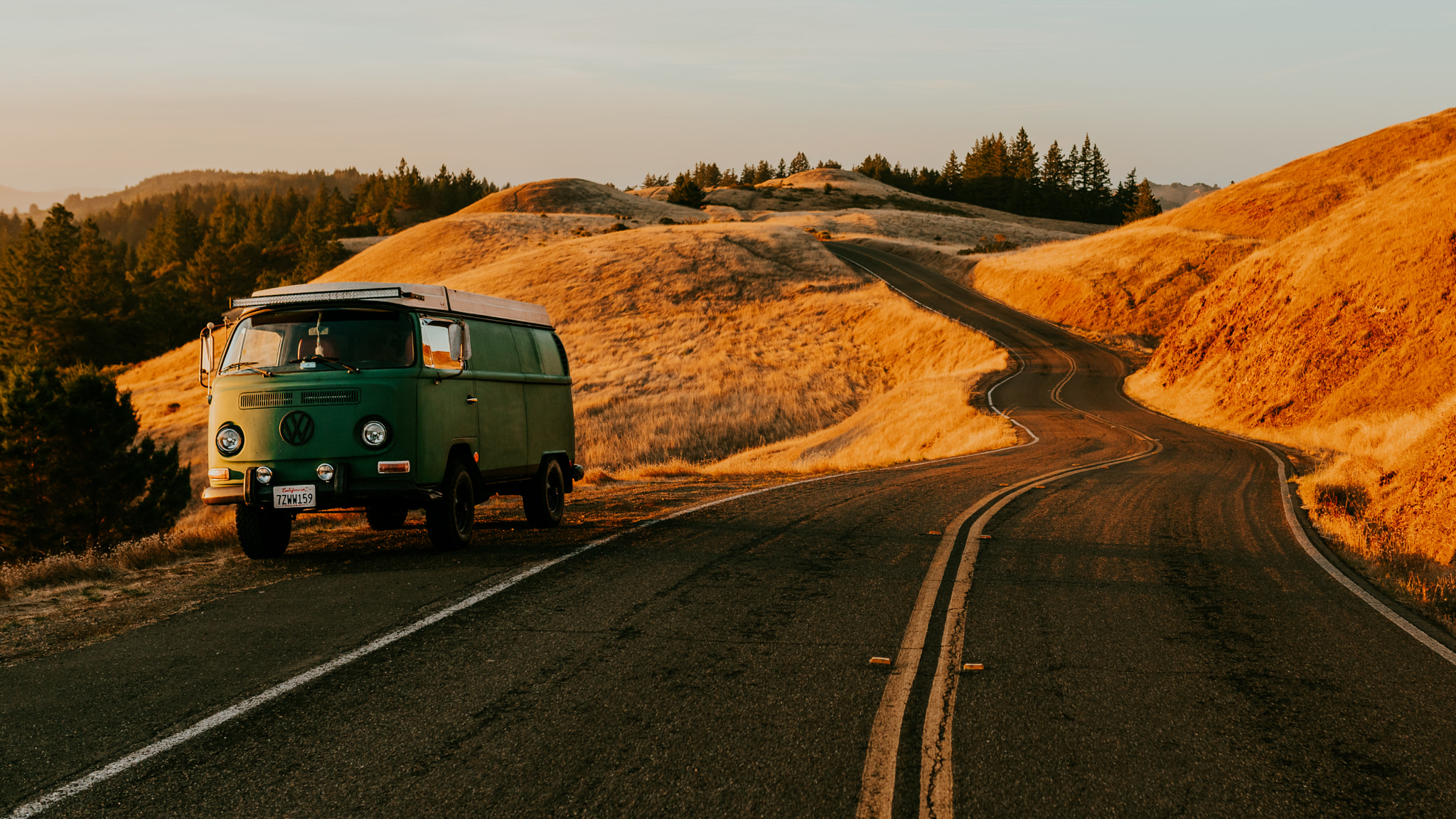 Wallpapers California buses roads on the desktop