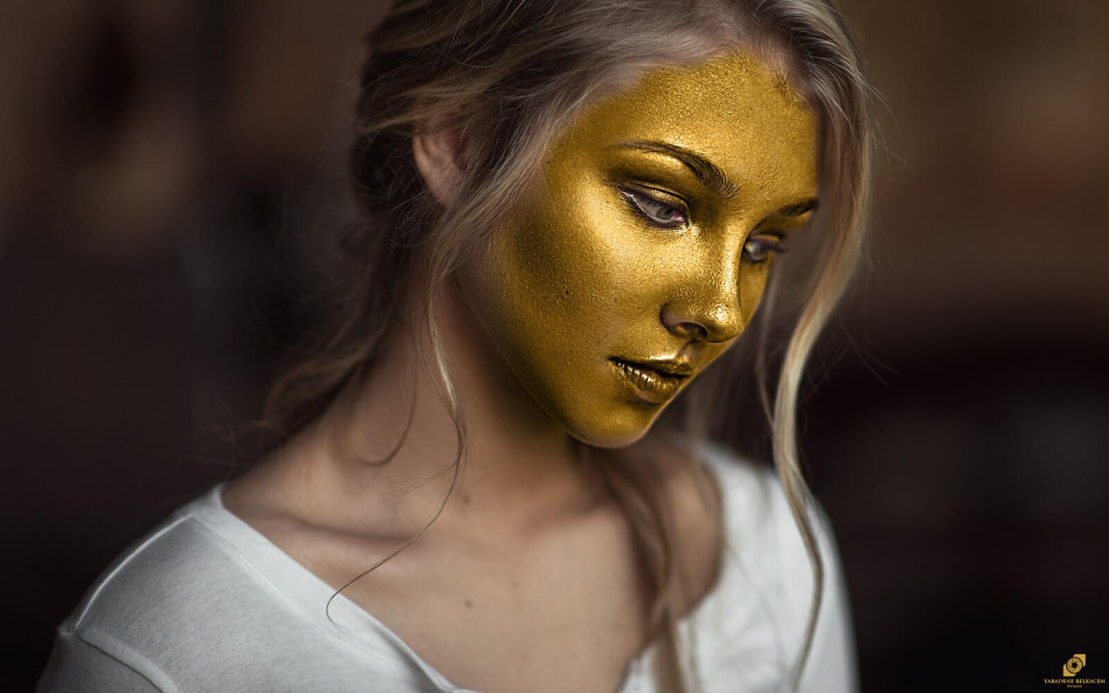Wallpapers body paint face gold on the desktop
