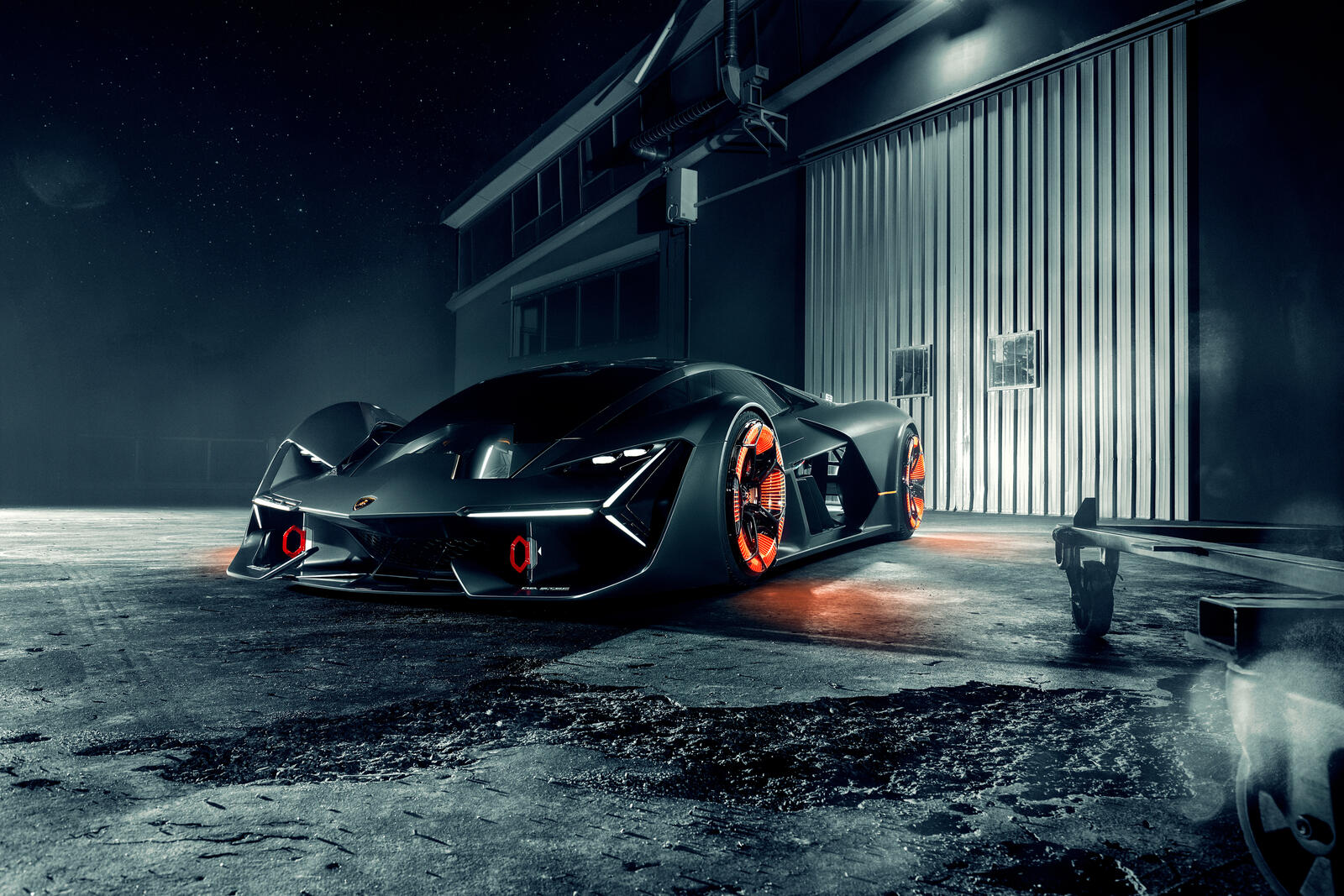 Бесплатное фото Lamborghini Terzo Millennio в ночи
