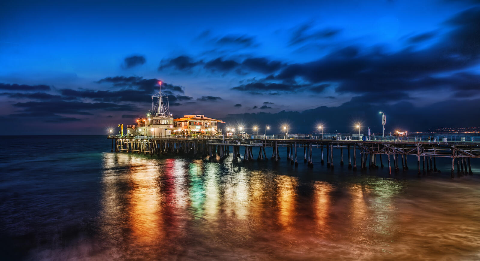 Обои The Pier in Santa Monica Калифорния море на рабочий стол