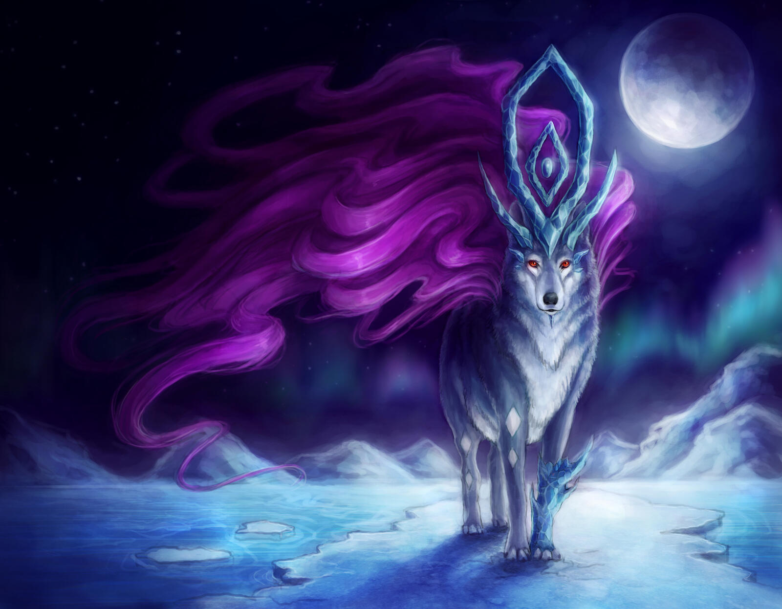 Wallpapers wolf moon fantasy on the desktop