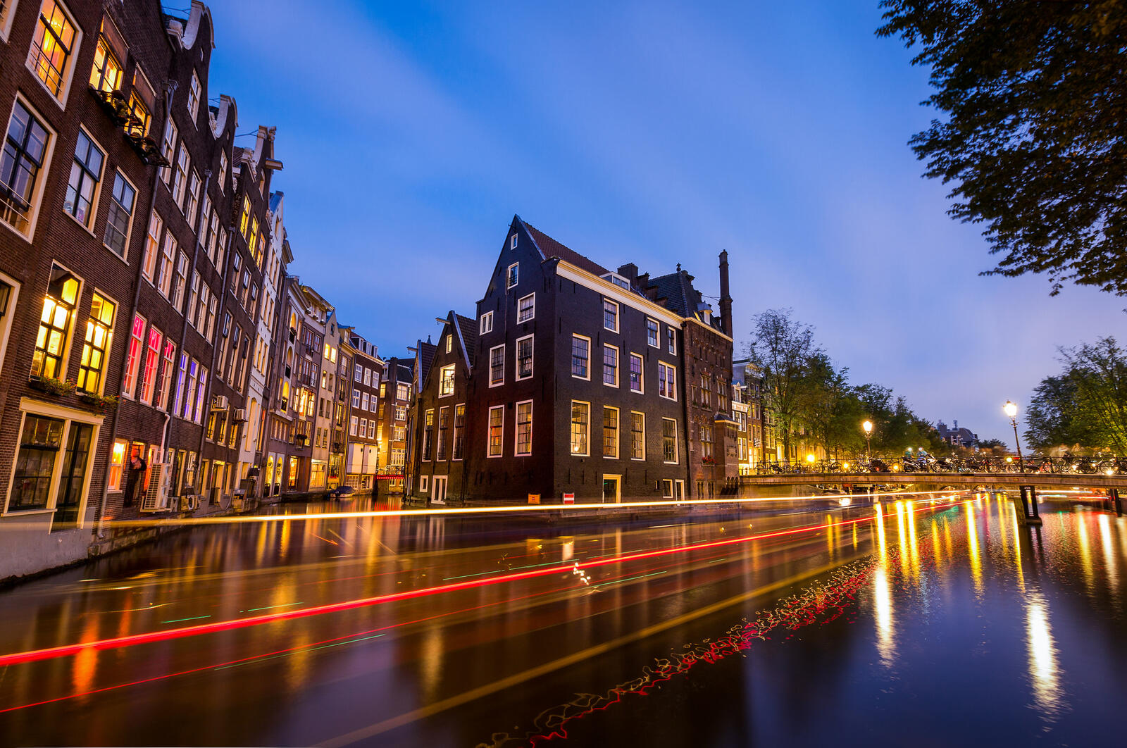 Бесплатное фото Ночной Амстердам