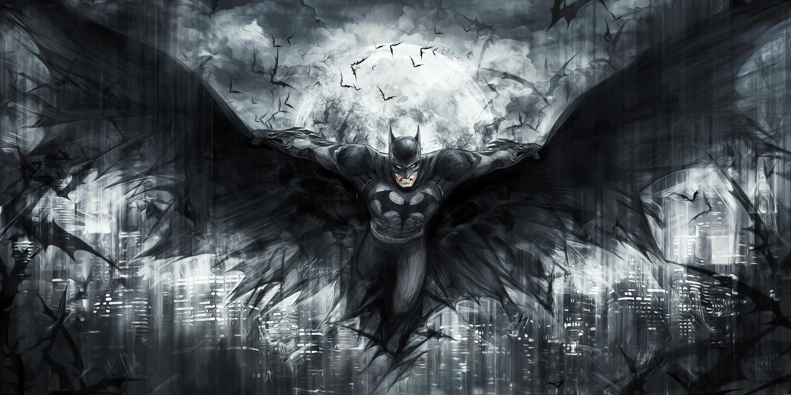 Обои супергерои художественное произведение Бэтмен на рабочий стол