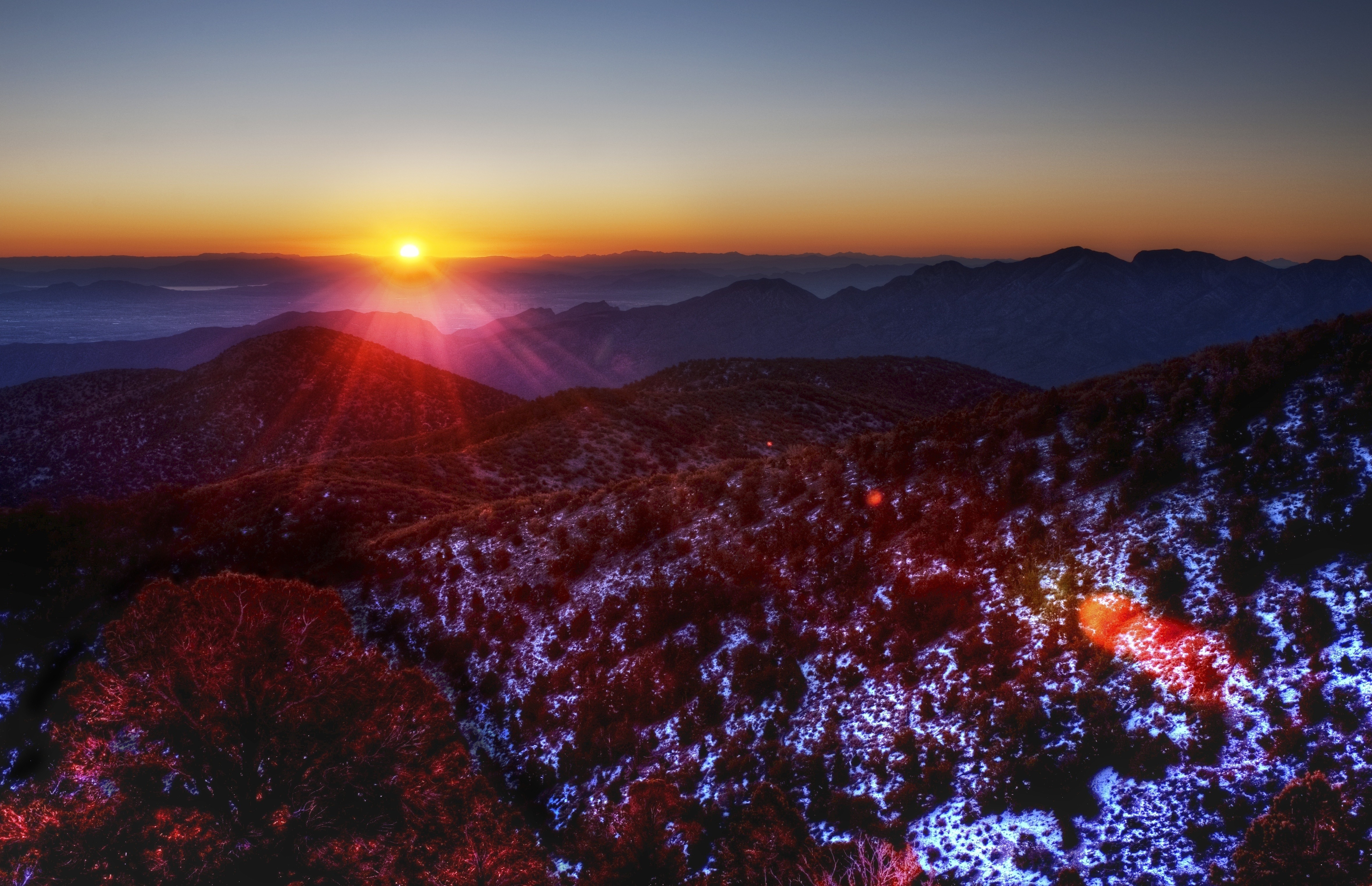 Wallpapers dawn mountains scenic on the desktop