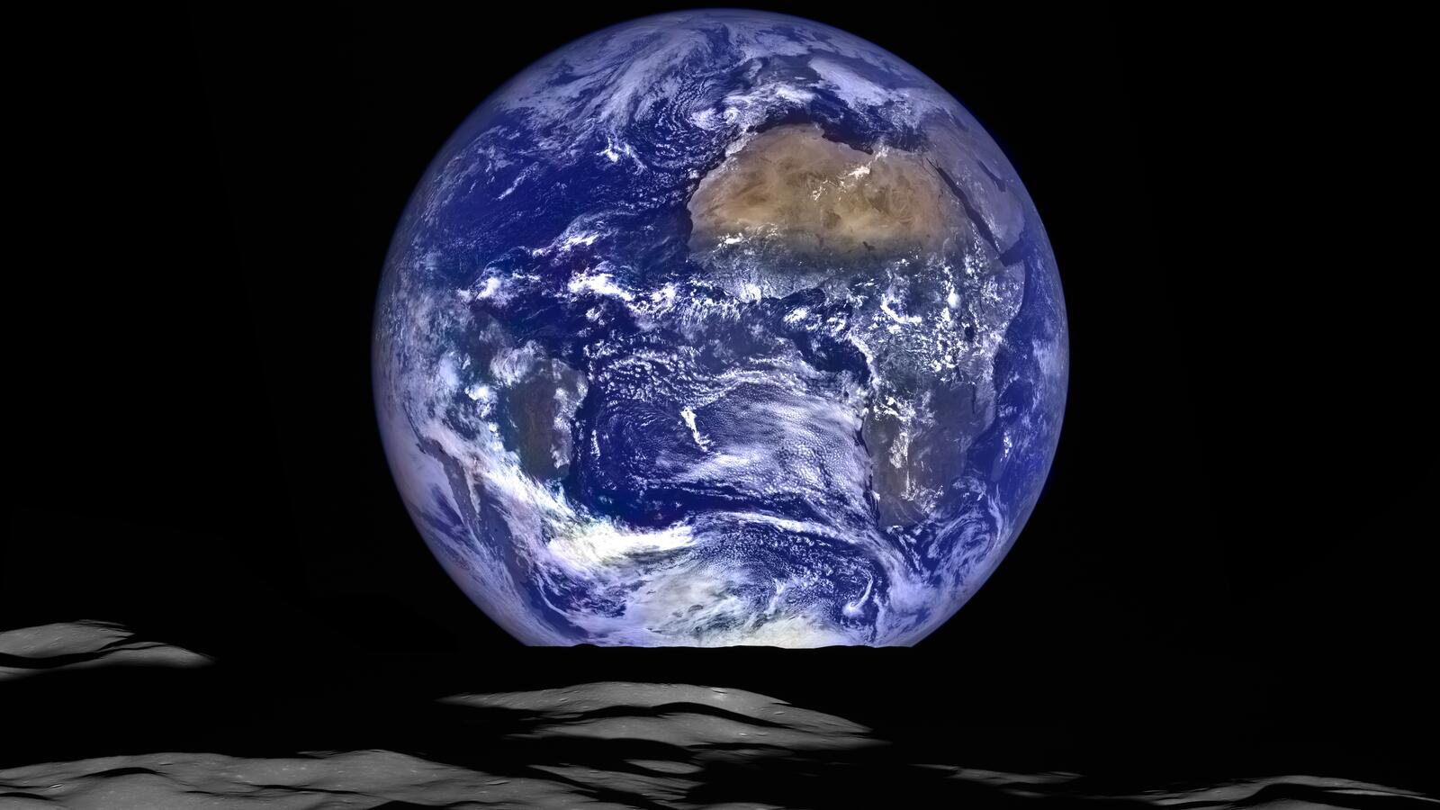 Wallpapers galaxy planet earth from moon on the desktop