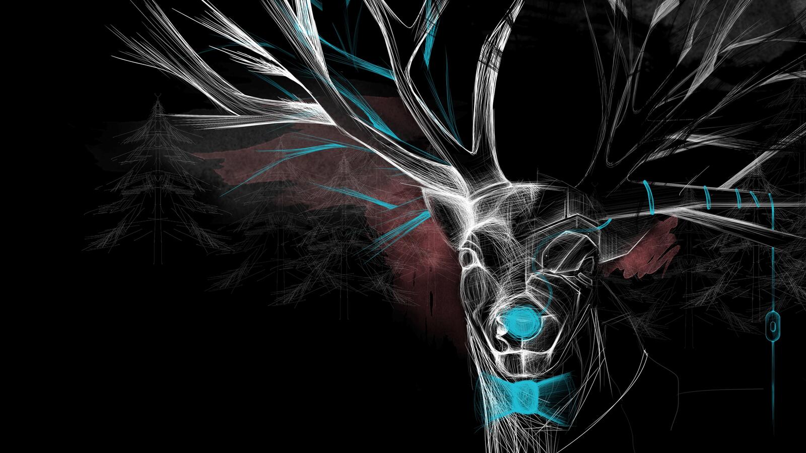 Wallpapers horns wallpaper reindeer digital art deer on the desktop
