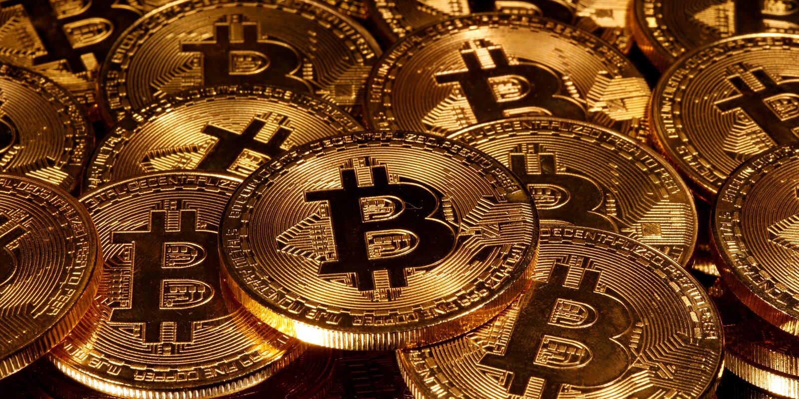 Wallpapers Bitcoin many coins digital currency on the desktop