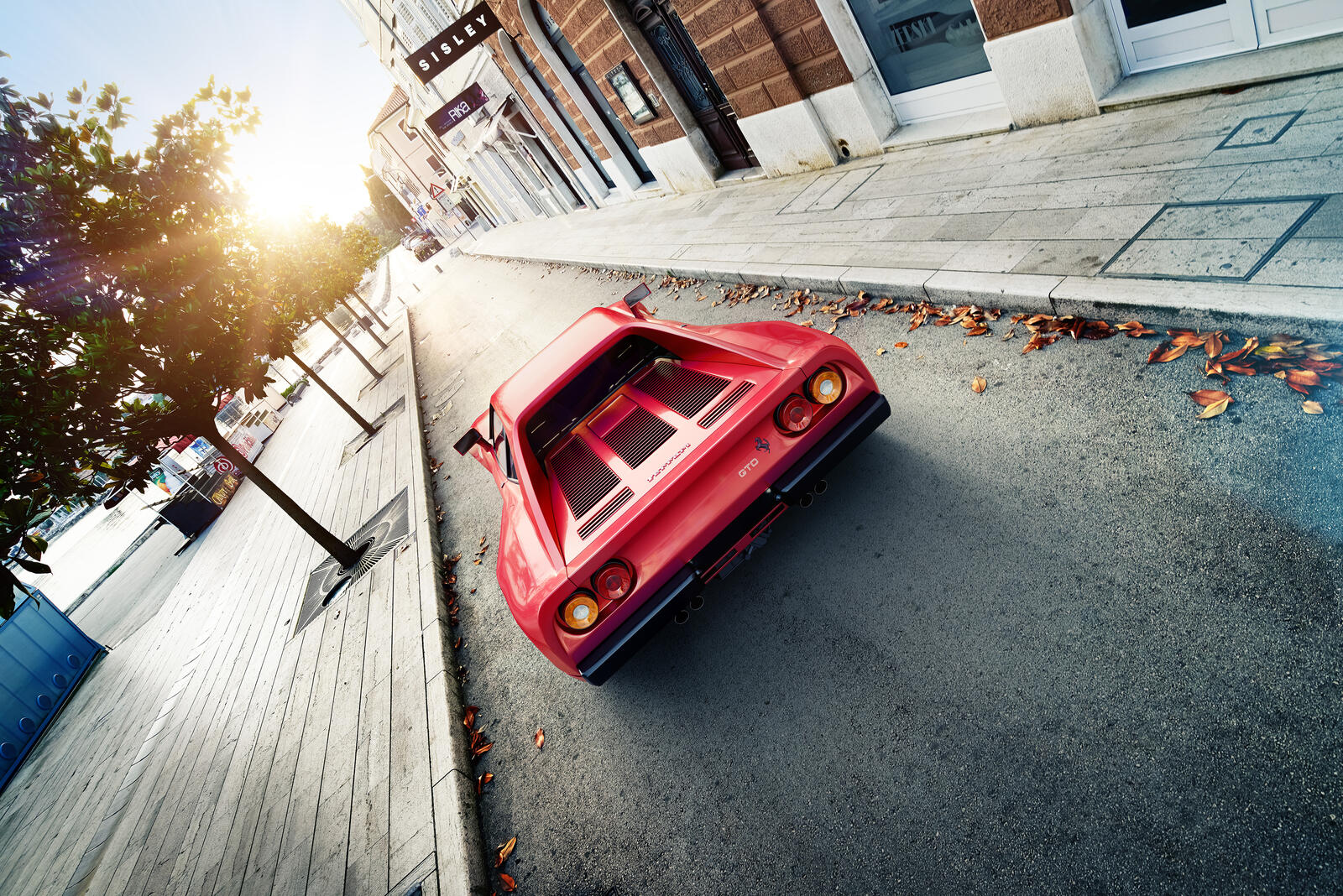 免费照片红色法拉利 288 GTO 后视图