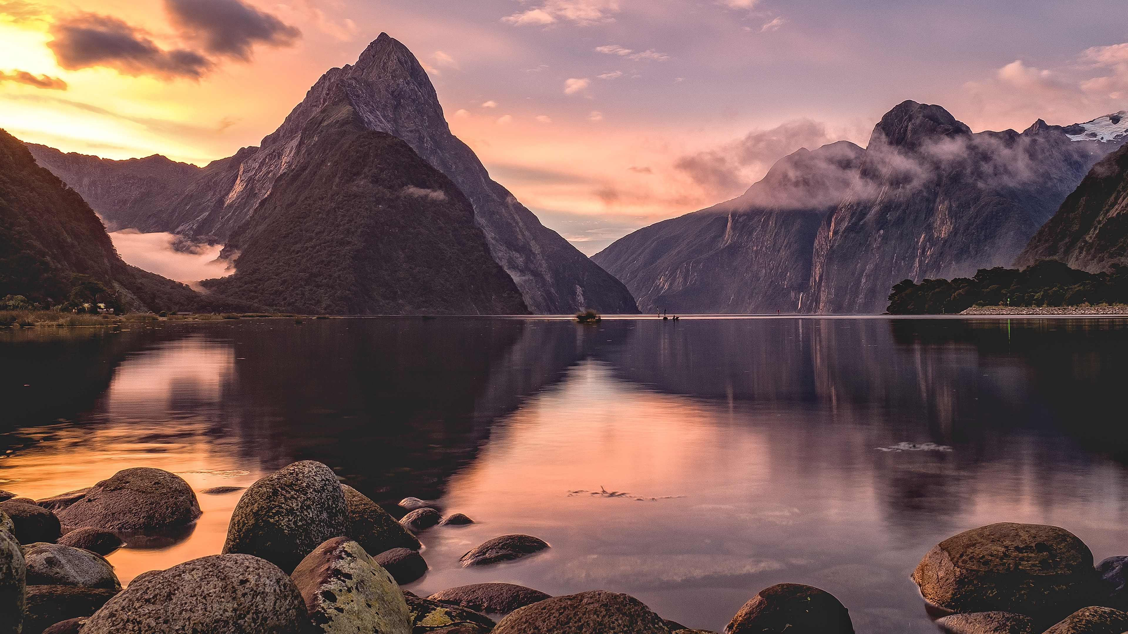 Wallpapers sunset New Zealand nature on the desktop
