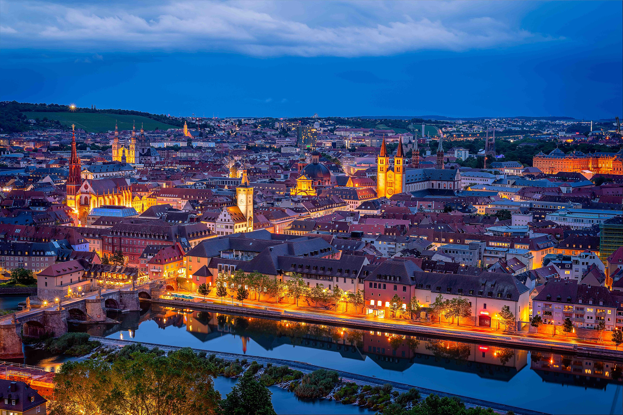 Wallpapers wurzburg Germany evening on the desktop