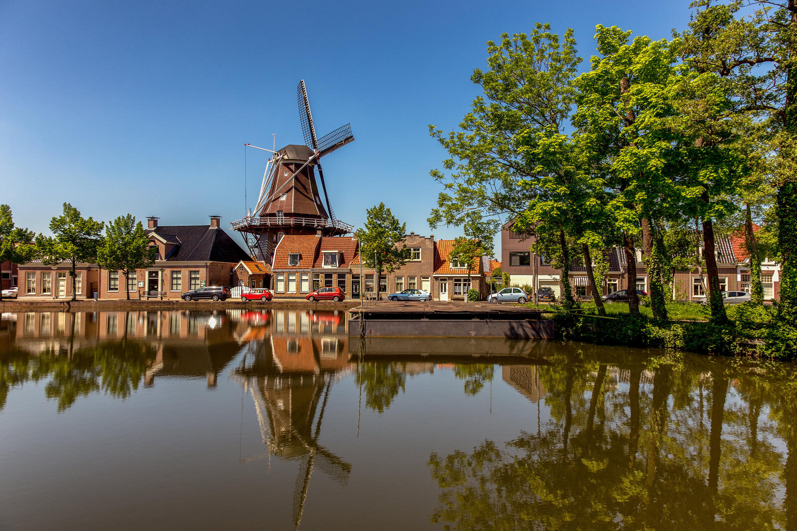 Обои города Нидерланды мельница на рабочий стол