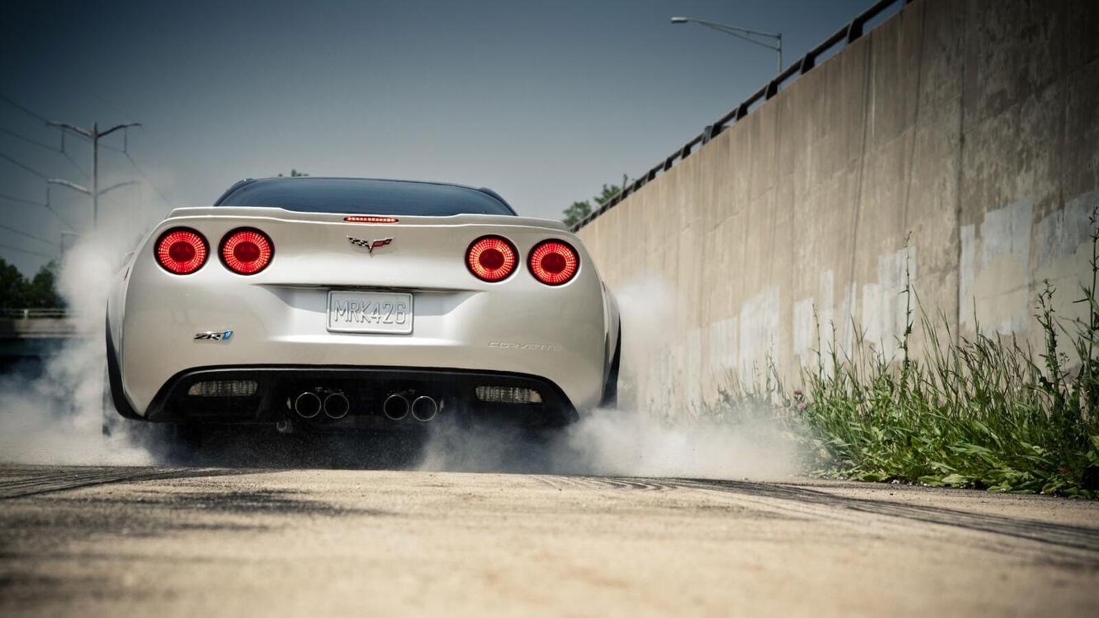 Wallpapers wallpaper chevrolet corvette zr1 view from behind cars on the desktop