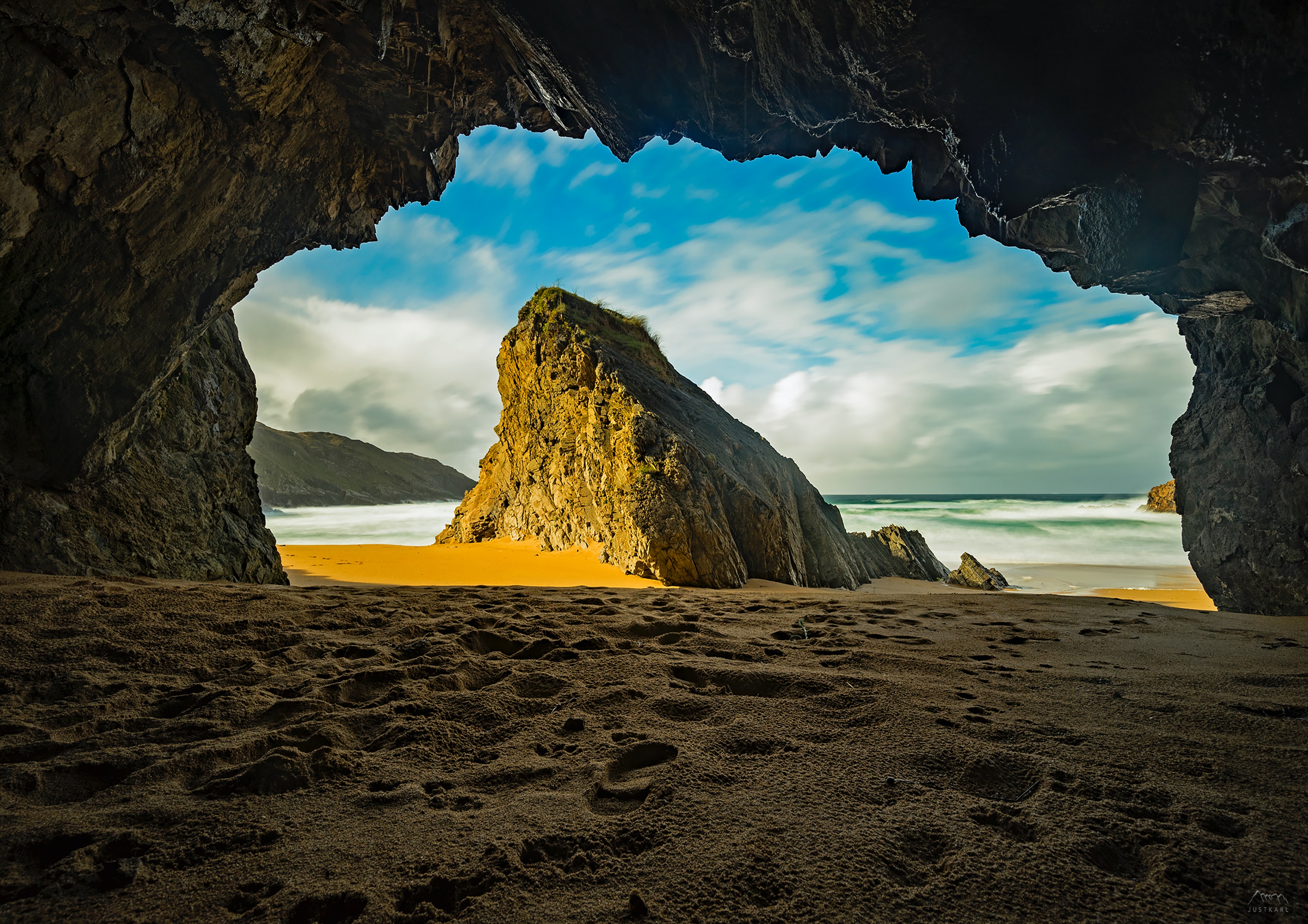 Обои пещера пляж песок на рабочий стол