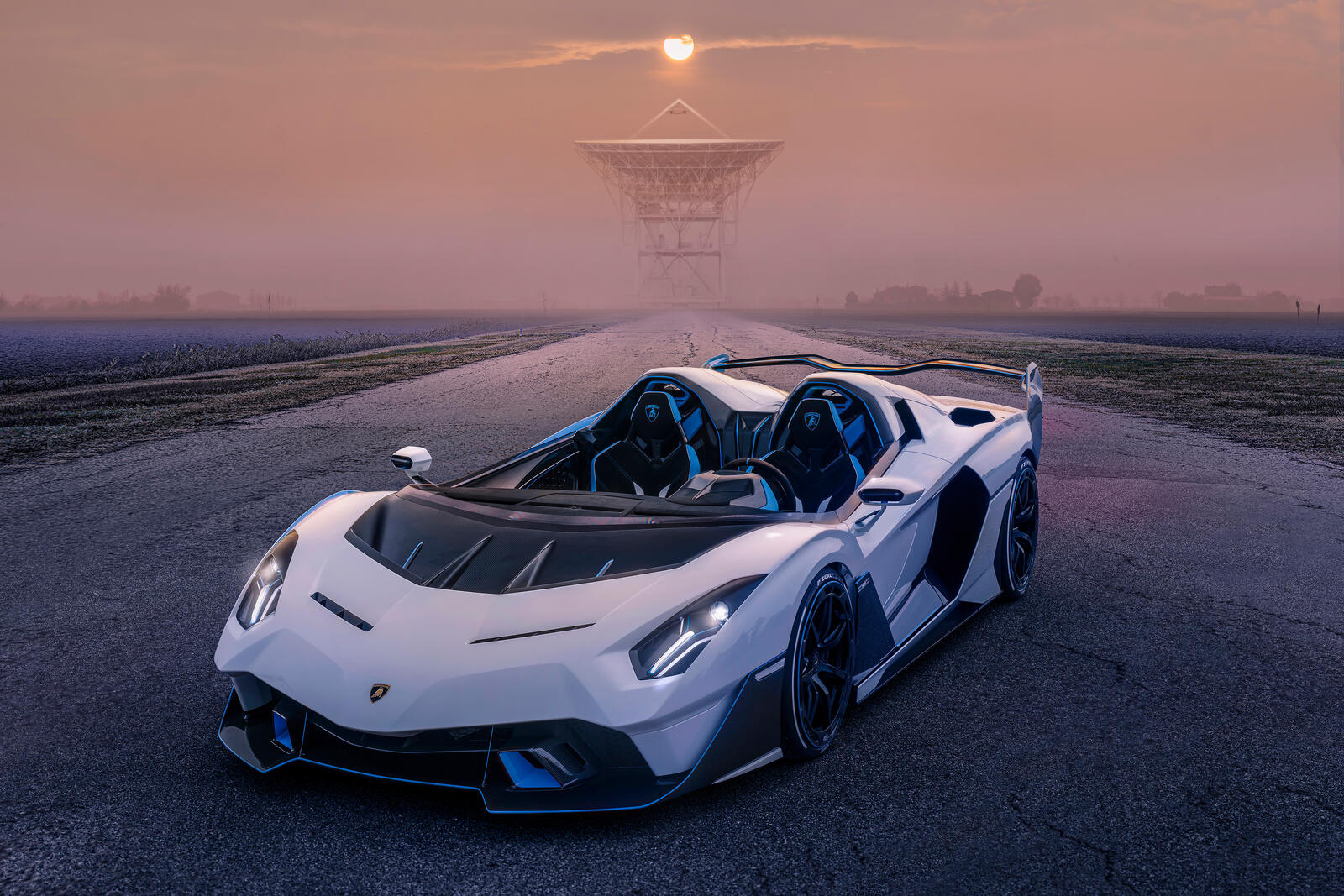 Бесплатное фото Lamborghini sc20 на закате