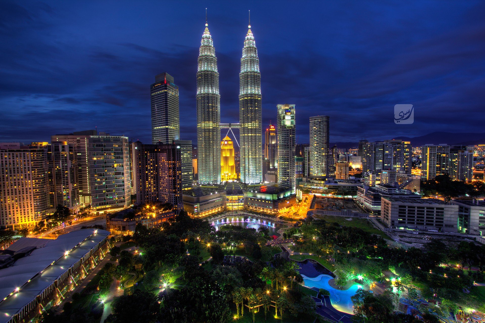 Wallpapers Malaysia night petronas towers on the desktop