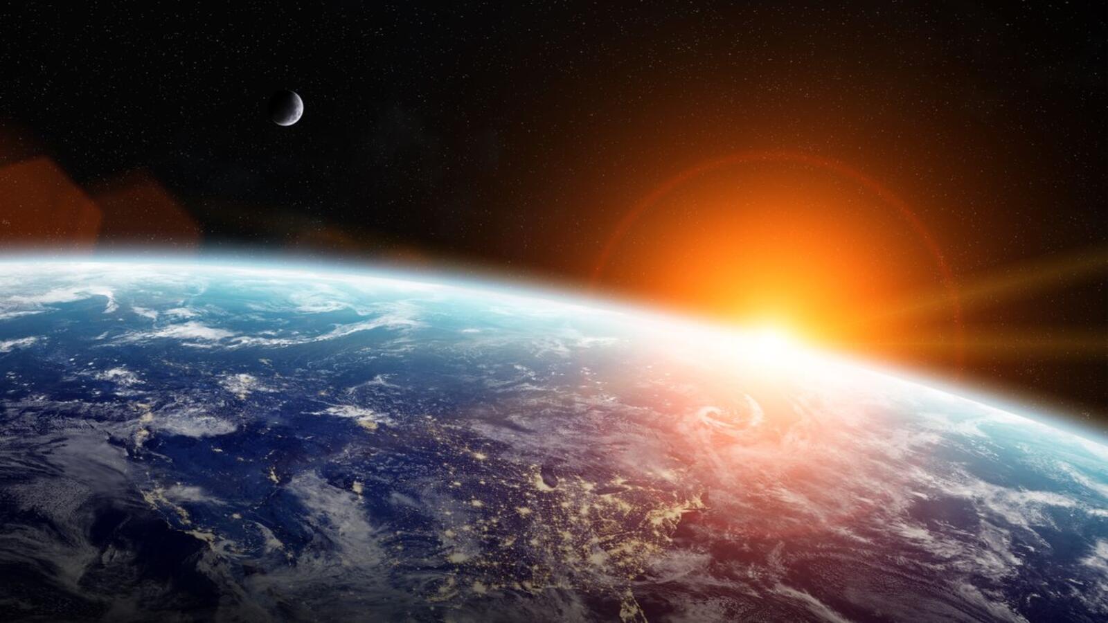 Wallpapers space earth sun on the desktop
