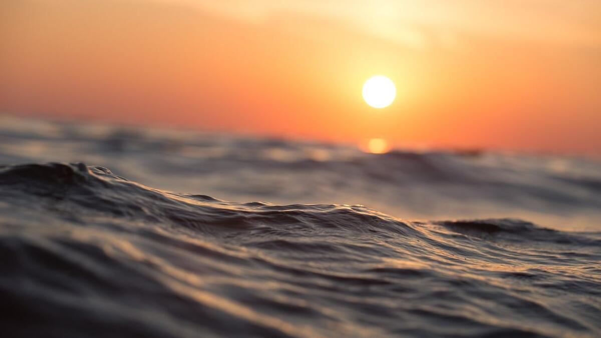 Seawater at sunset