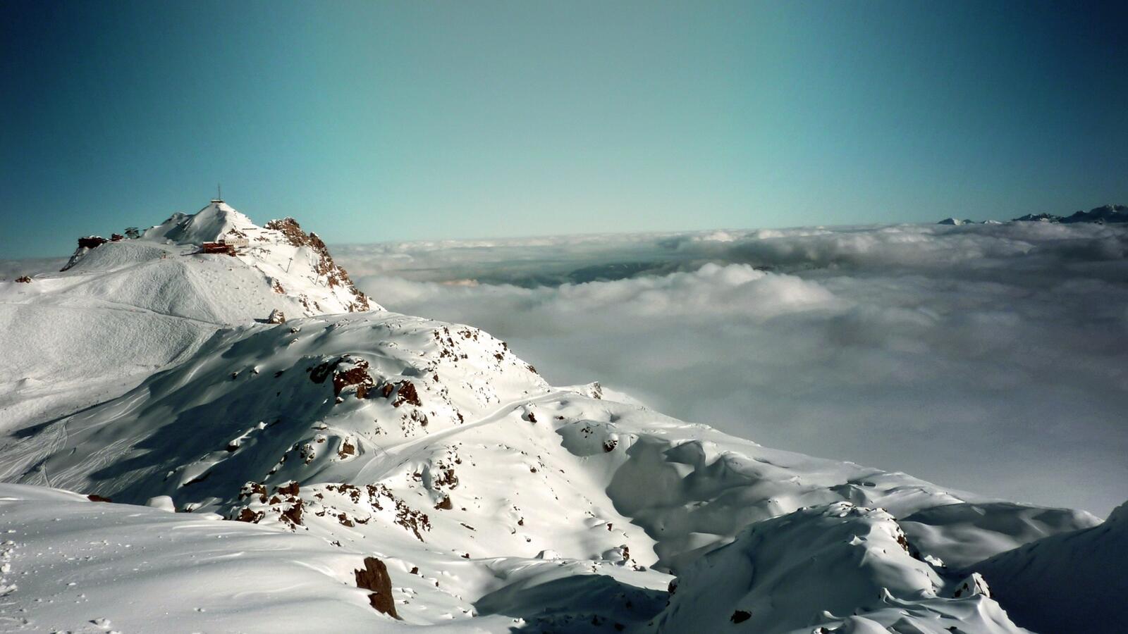 Обои Альпы трасса альпинизм на лыжах на рабочий стол