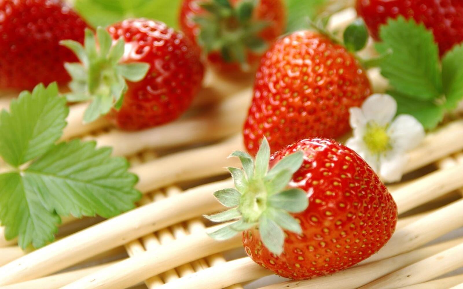 桌面上的壁纸草莓 成熟 特写