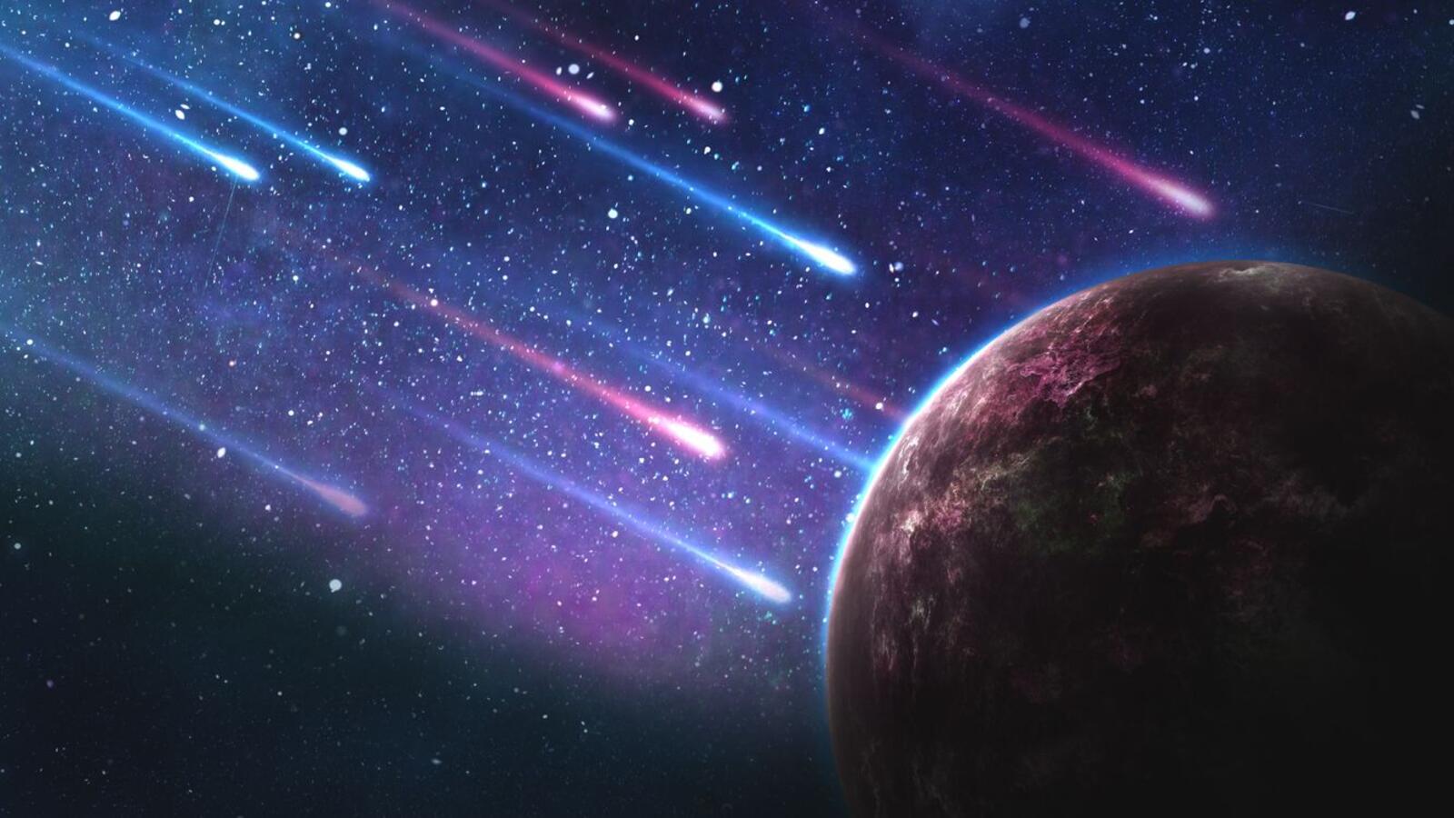 Wallpapers meteorites planet stars on the desktop