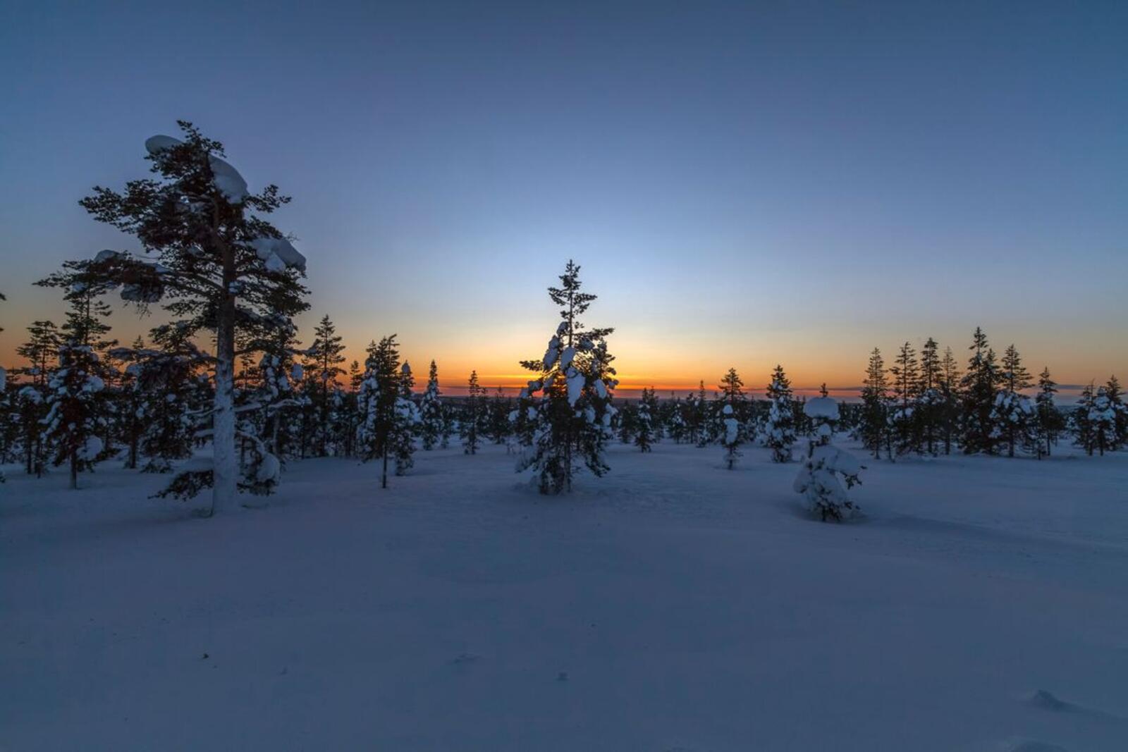 Обои Lapland Sunset Saariselka на рабочий стол