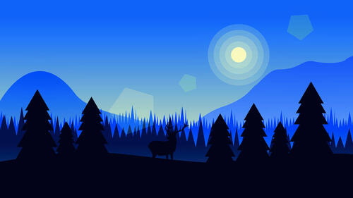 Ночь и олень
