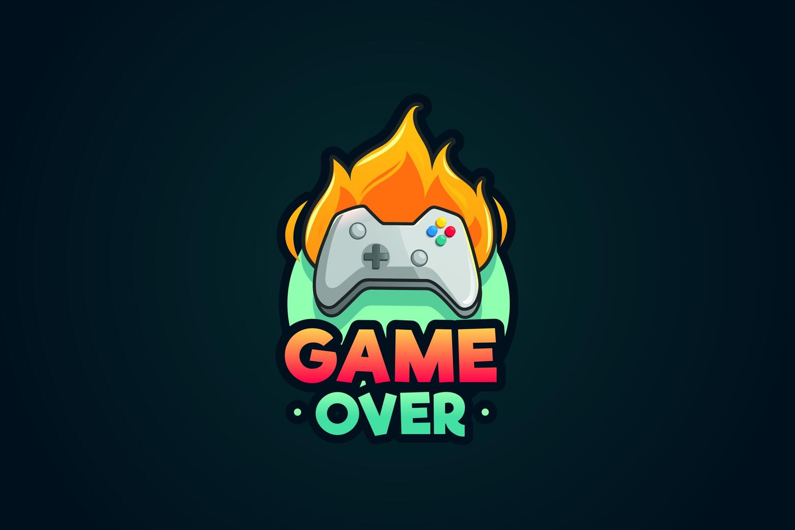 Wallpapers game over logo minimalism on the desktop