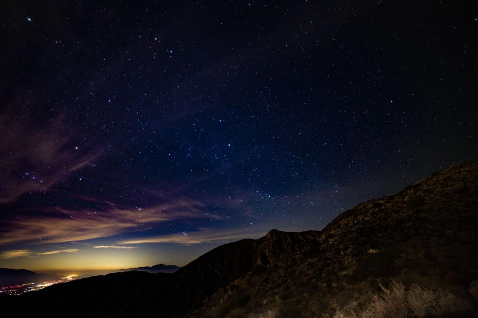 Wallpapers starry sky mountains stars on the desktop