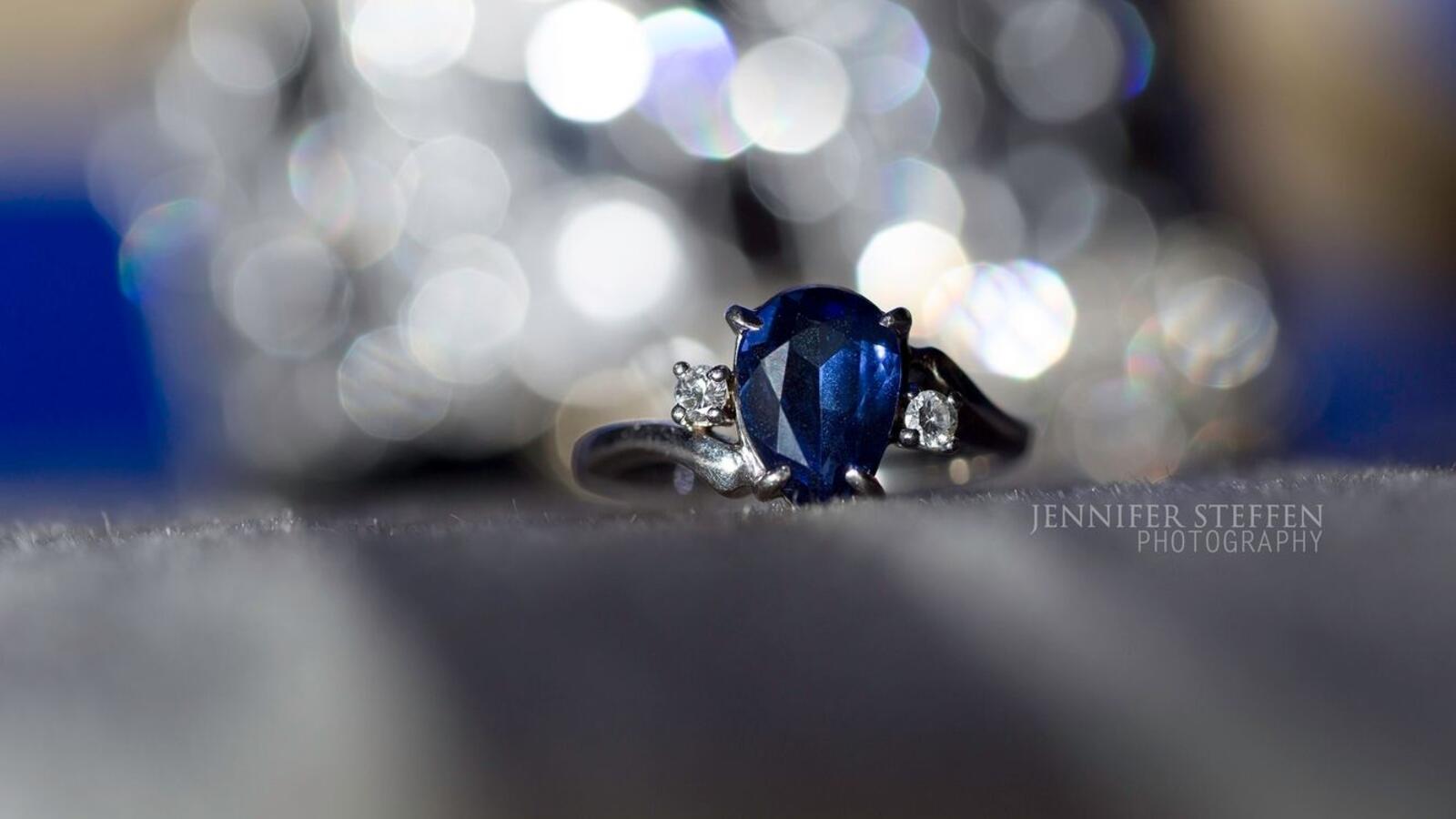 Wallpapers decoration ring sapphire on the desktop