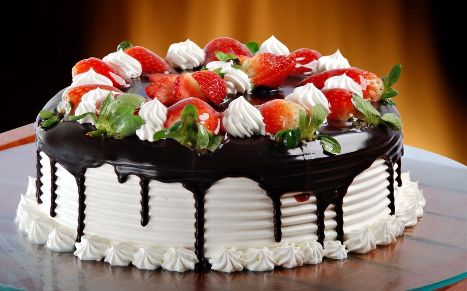 桌面上的壁纸蛋糕 水果 巧克力