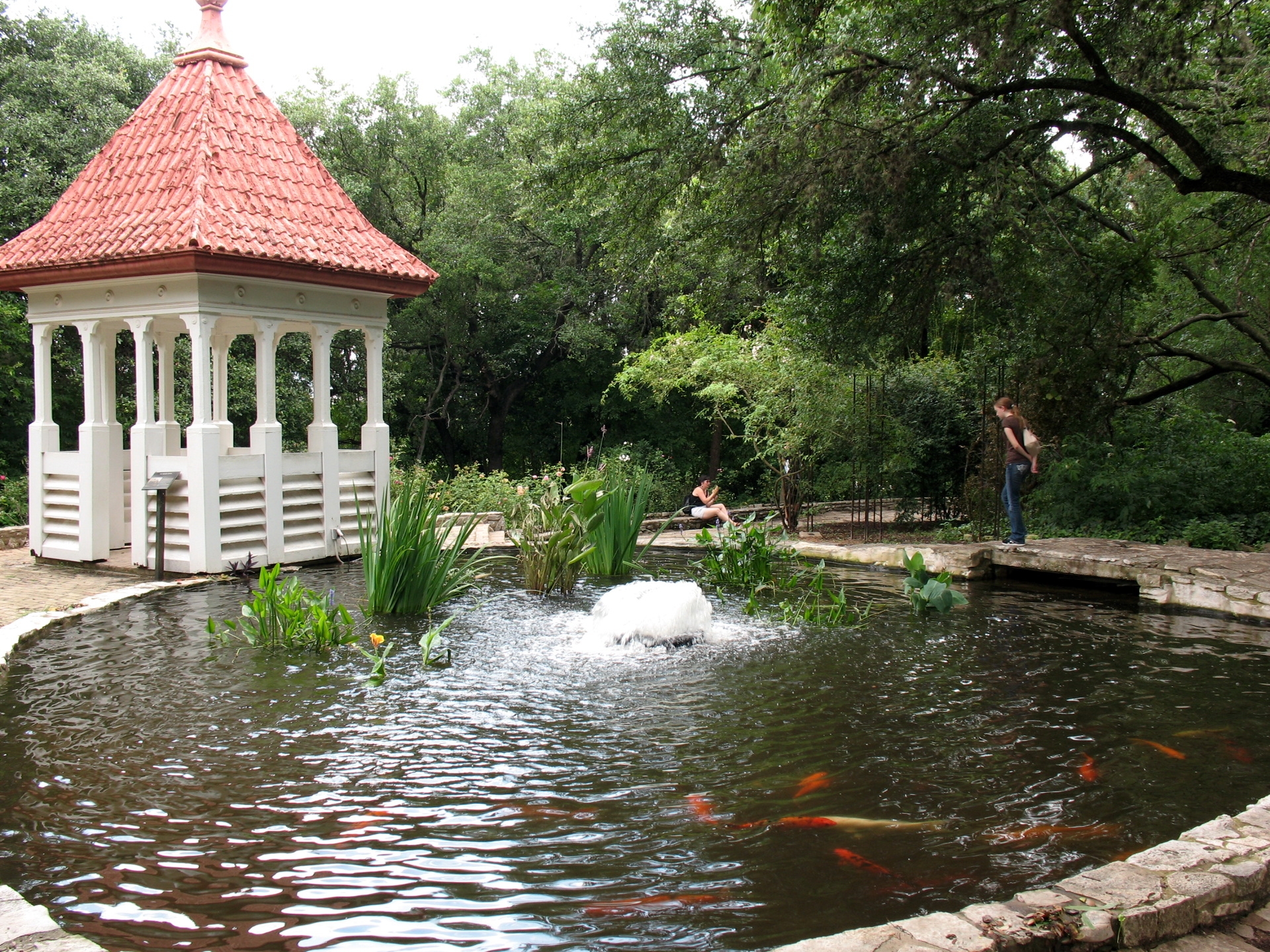 Photo free pond, gazebo, fountain