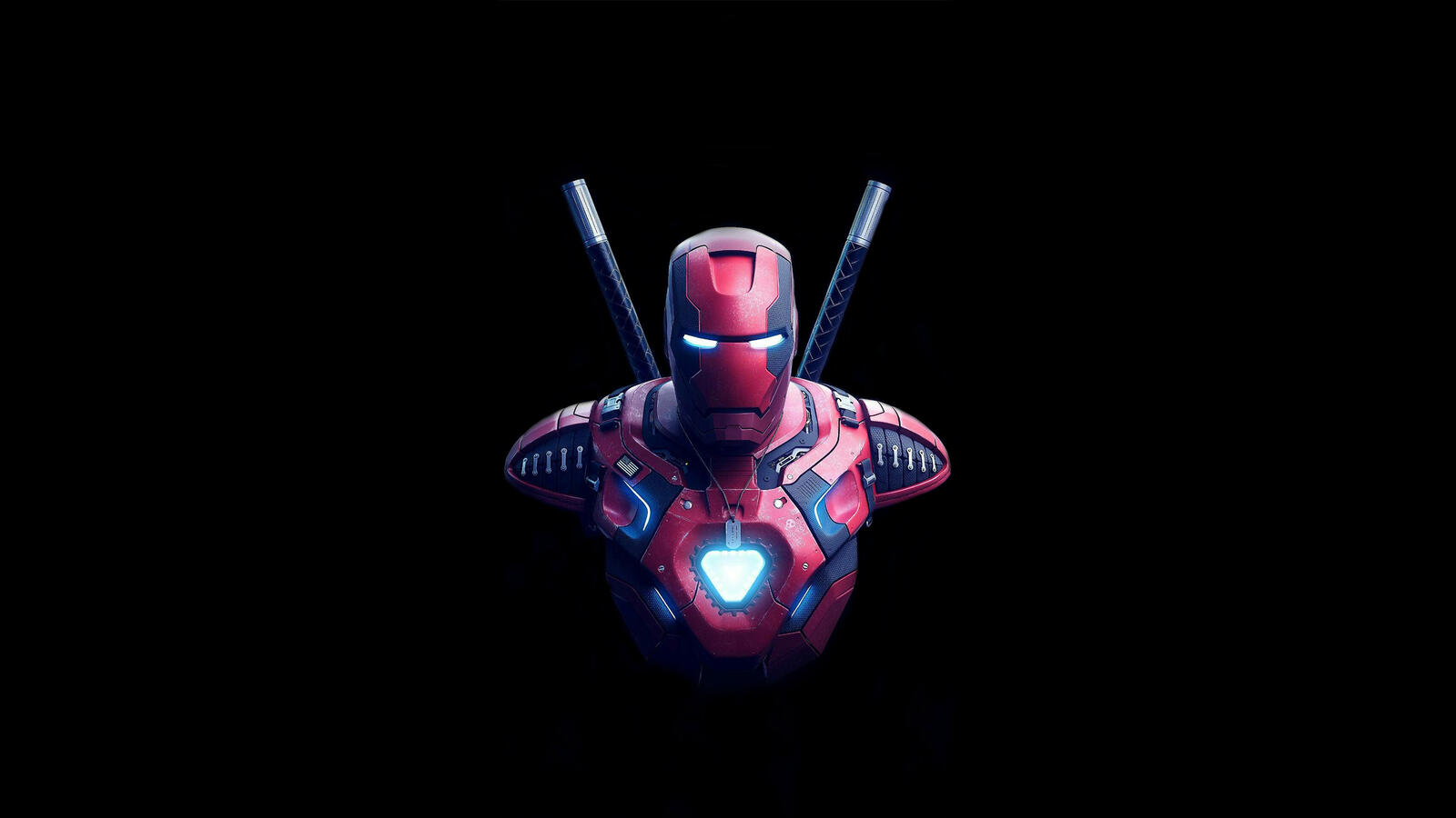 Wallpapers Iron Man Deadpool artwork on the desktop