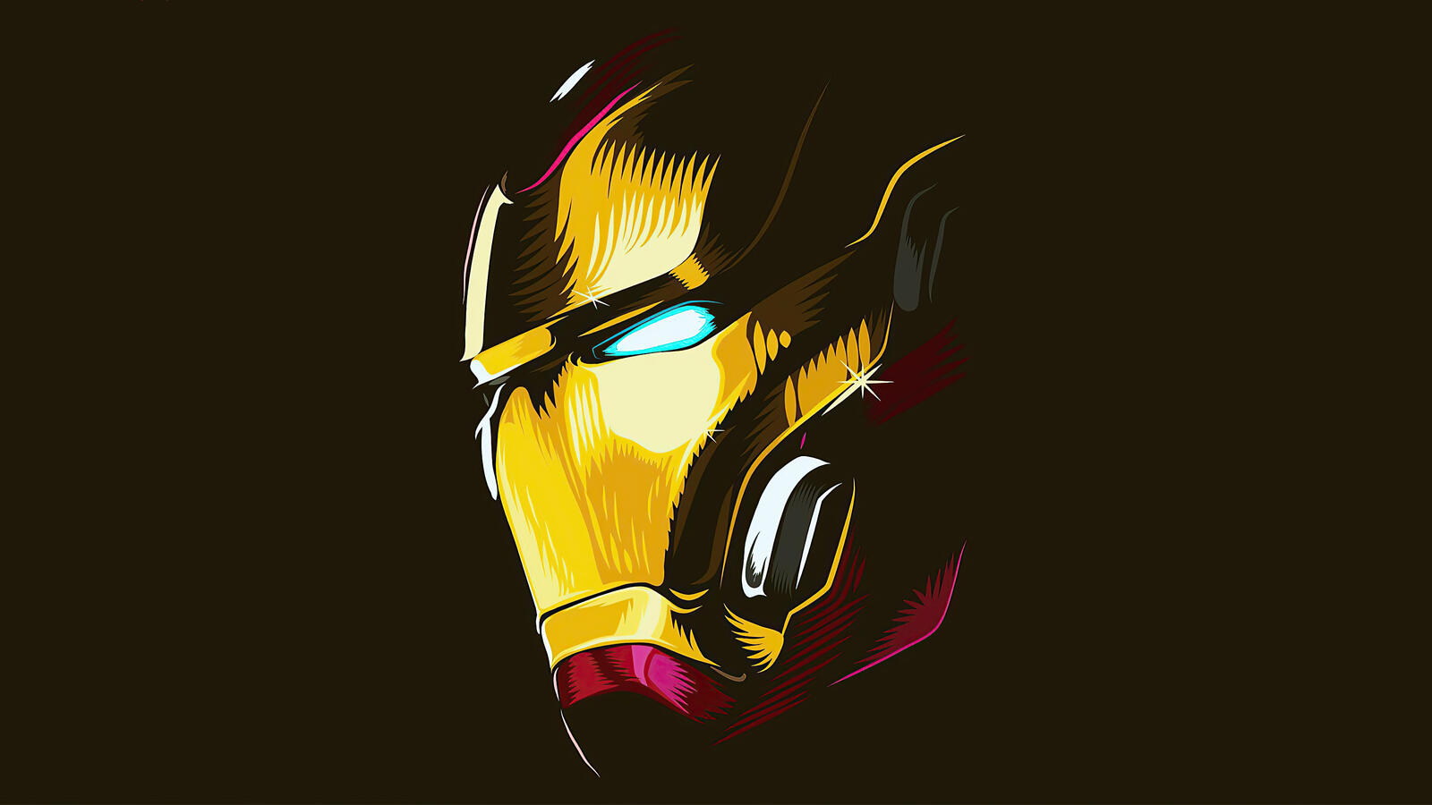 Wallpapers minimalism Iron Man helmet on the desktop