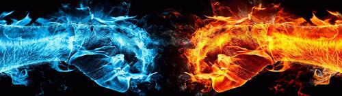 The confrontation of fire and cold