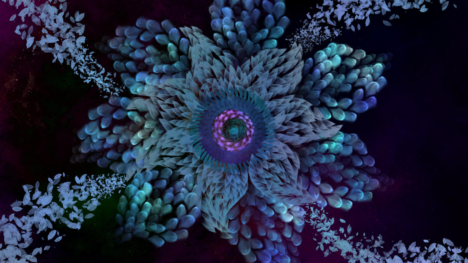 Wallpapers wallpaper fractal flower petals 3d graphics on the desktop