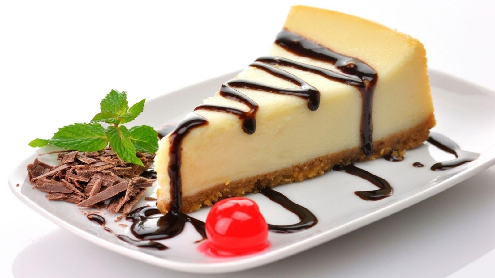 Wallpapers cheesecake berry chocolate on the desktop