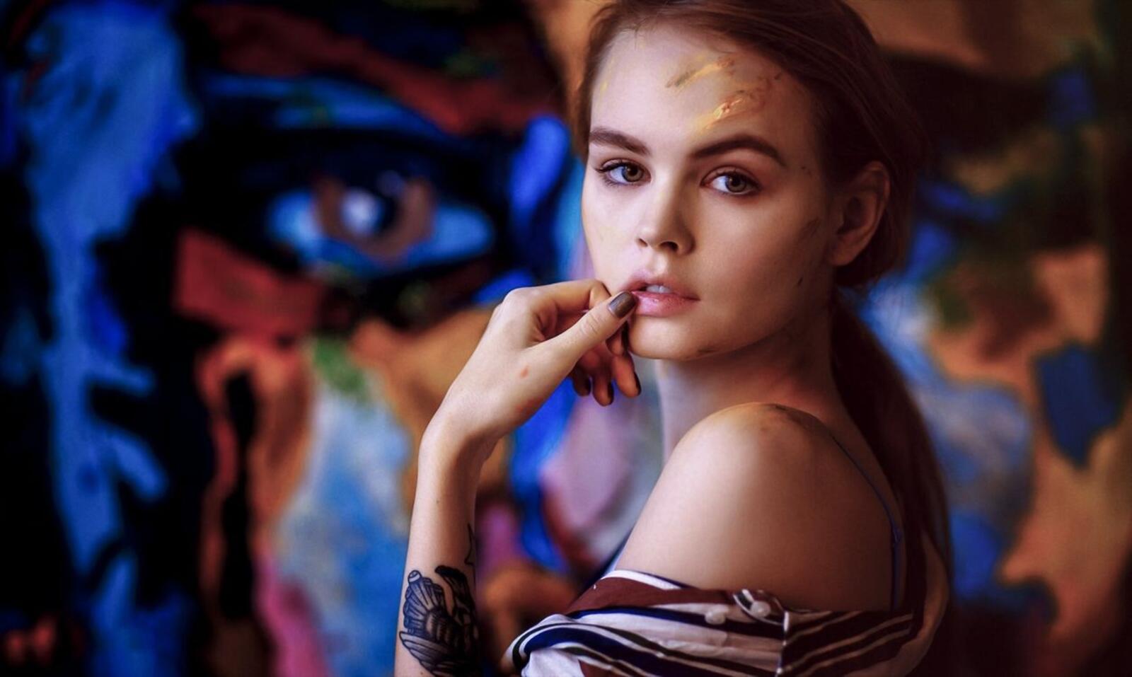 Wallpapers Anastasia Scheglova model face on the desktop