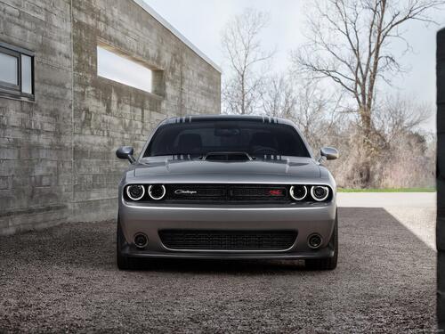 Cool dodge challenger in gray.