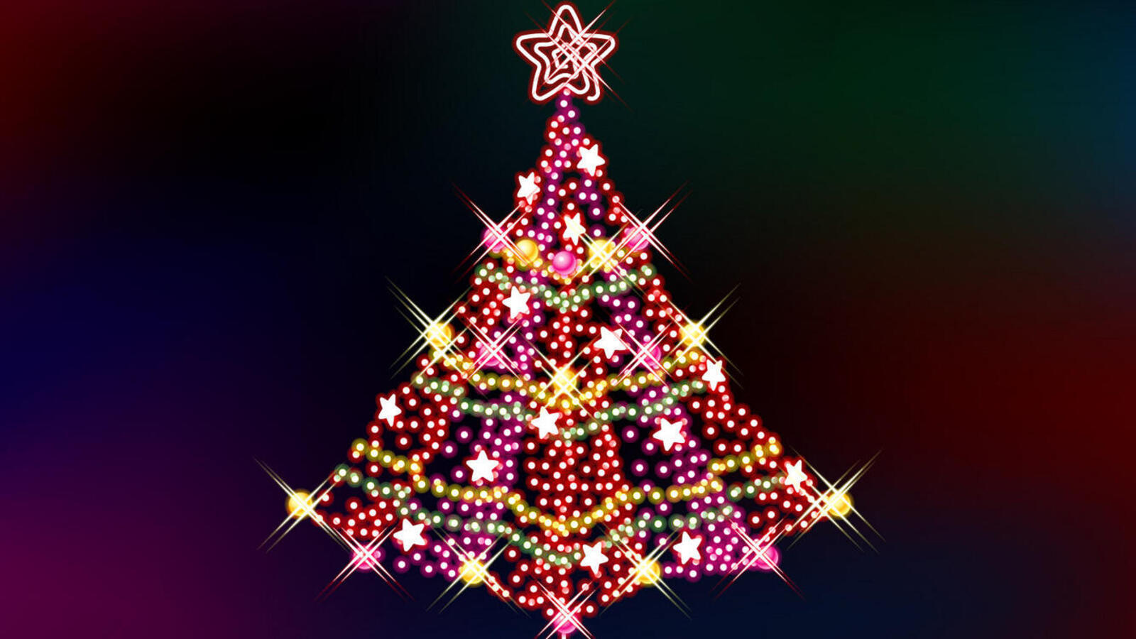 Wallpapers christmas tree luminous christmas tree glowing garland on the desktop