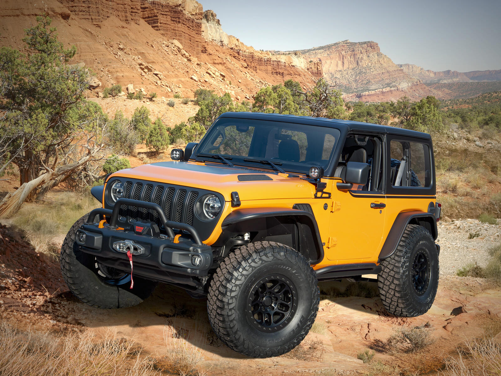 Wallpapers yellow cars Jeep auto on the desktop