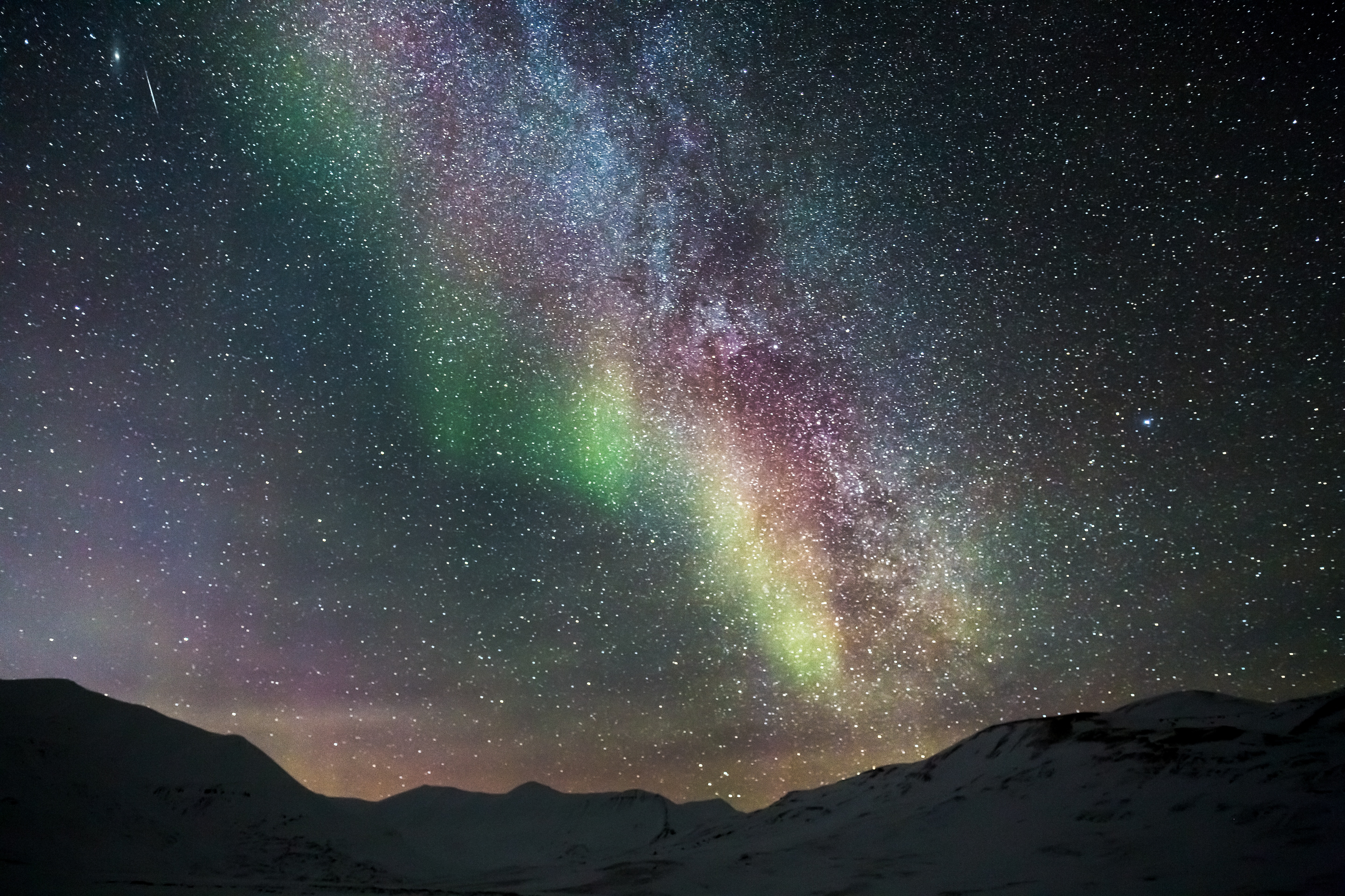 Фото бесплатно снежный пейзаж, космос, световое явление