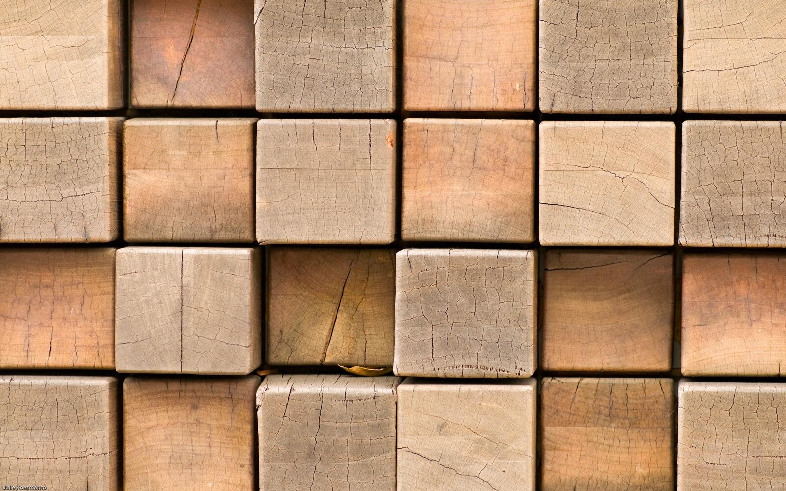 Wallpapers square cubes wallpaper wooden surface on the desktop