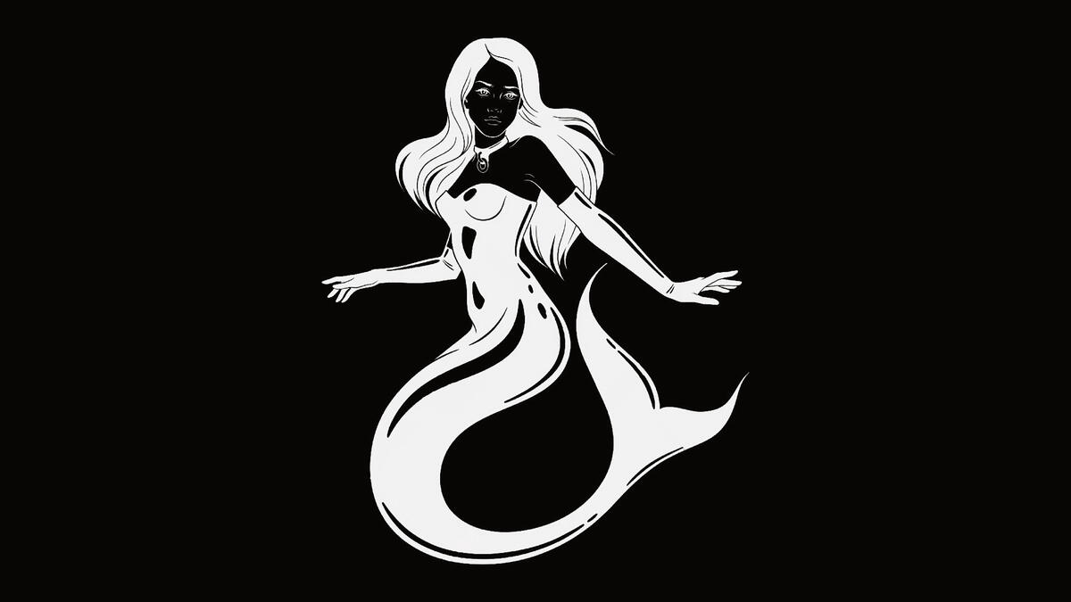 Mermaid Black Background