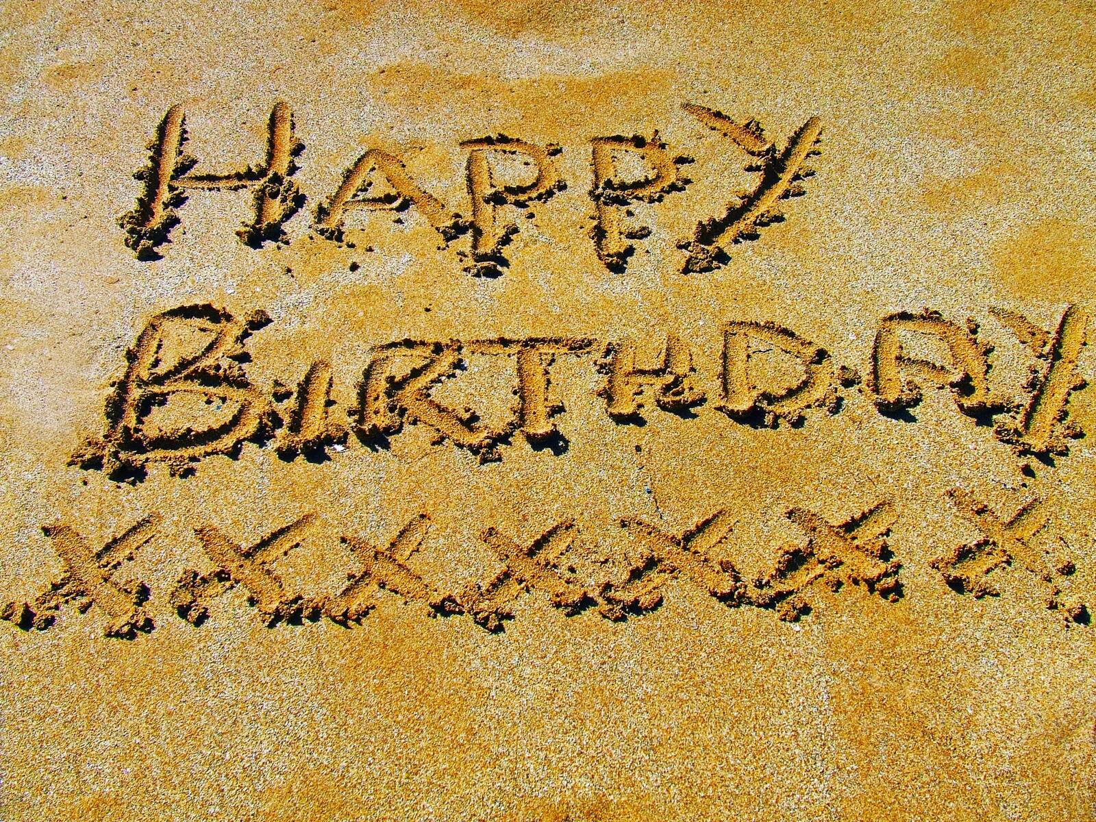 Wallpapers holiday happy birthday sand on the desktop