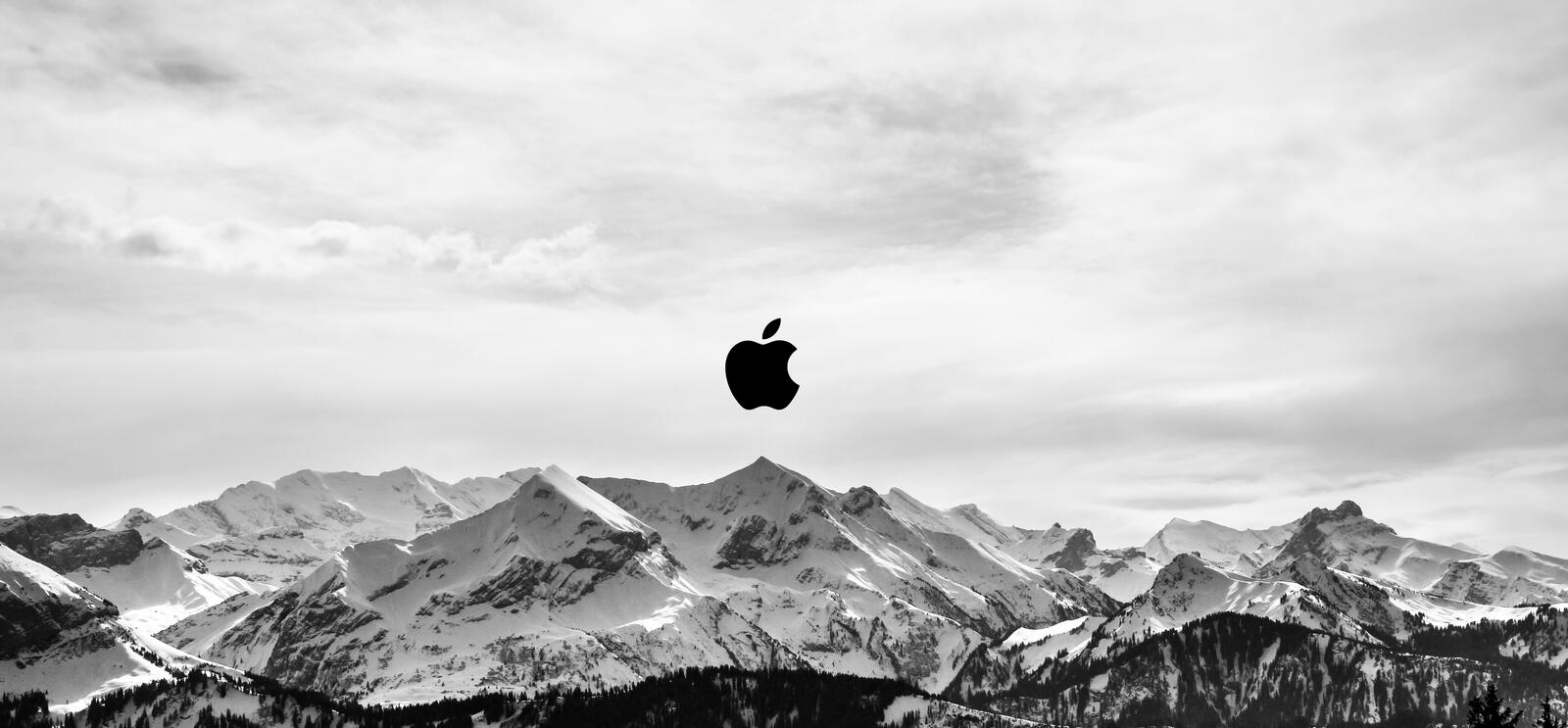 Wallpapers apple mountains logo on the desktop