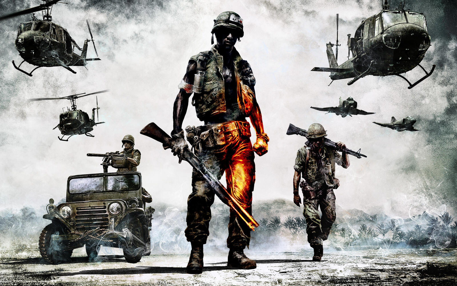 Wallpapers battlefield bad company 2 soldiers car on the desktop